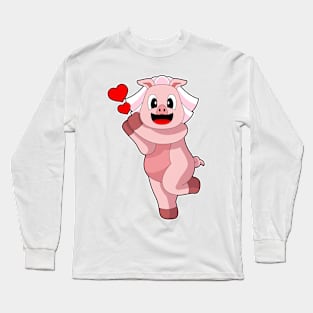 Pig Bride Heart Wedding Long Sleeve T-Shirt